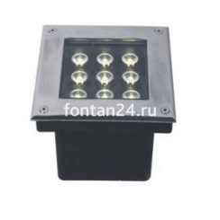 Встраиваемый LED-прожектор 9-диодный 12/24VDC IP67, 160х160 мм MONO